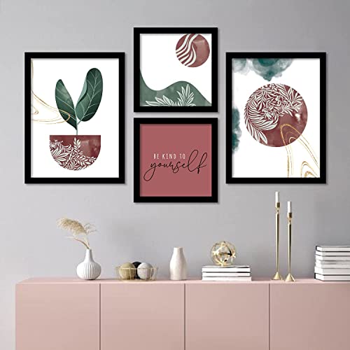 Image of kotart Abstract Art Wall Paintings with Frame for Living Room - Nature Theme Framed Wall Posters /Paintings Set of 4 (Art 4, Big (13x17 or 13x13 inch))