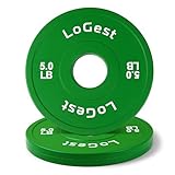 Logest Pair Olympic Plates - Barbell Weights Set of 2 Weight Plates for Olympic Bars Perfect for Strength Training Plates Exercise Balance Increase Available in 0.50LB 1.25LB 2.5LB 5LB 7.5LB 10LB Weight Plate (Green - 5 LB Pair)