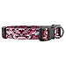 Native Pup Girl Dog Collar Collection, Cute Pink Girly Patterns for Female Puppies, Hearts, Roses, Flowers, Camo, Polka Dot, Gift for Large or Small Breed (Pink Camo, Small)
