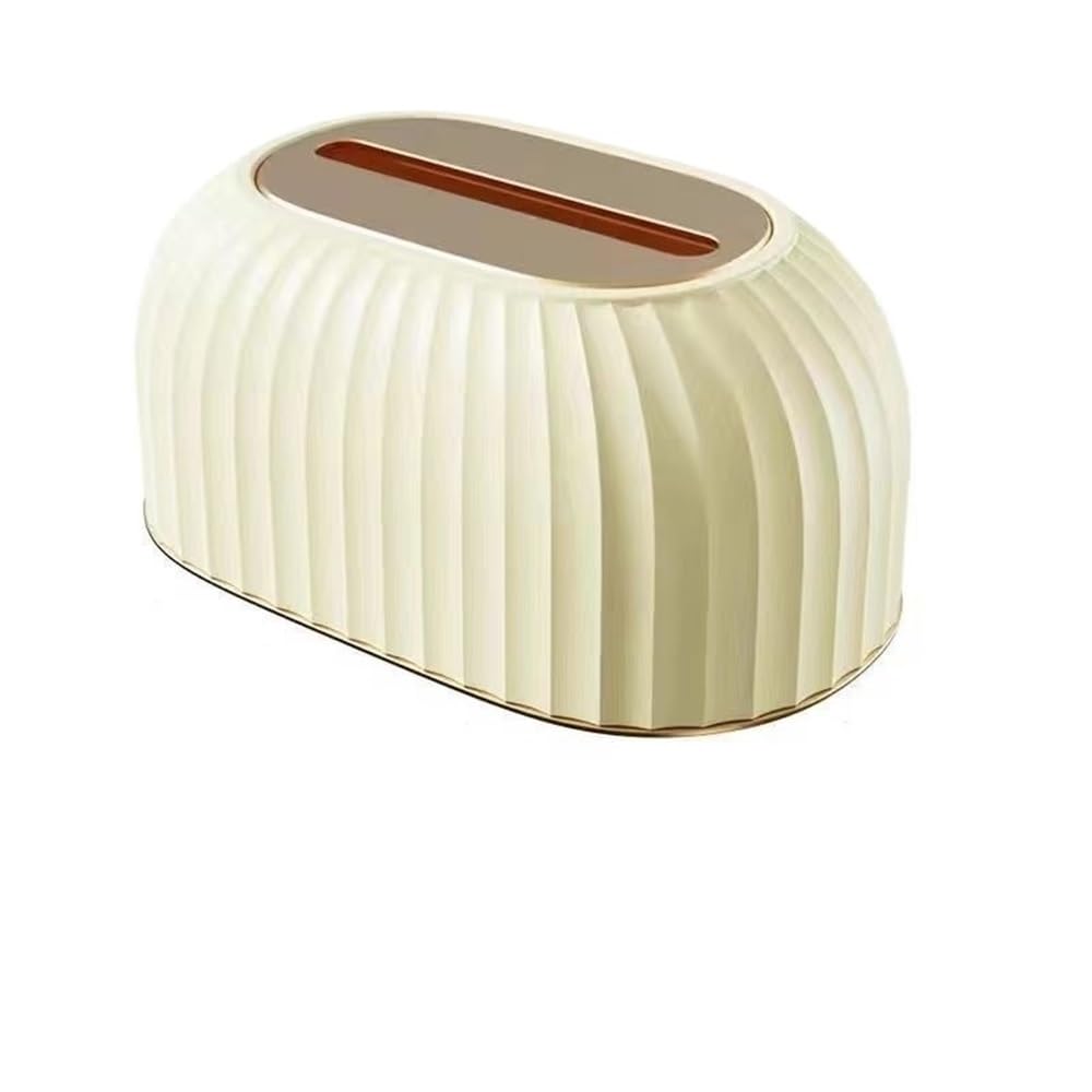 Tissue Case Tissue Dispenser Pure Color Vertical Home Bathroom Hotel Office Room Desktop Tissue Dispenser(Beige)