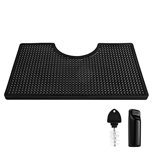 WELLBOM PVC Beer Tower Drip Tray, Non-Slip Surface Mount Beer Drip Tray with Draft Beer Tower Flange Cutout Bar Drip Tray Mat for Drink Dispenser & Coffee Service