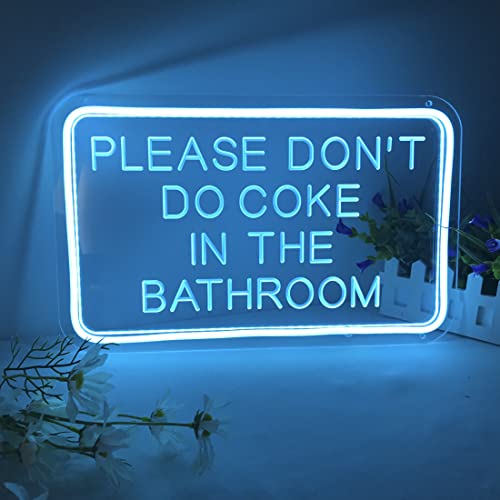 Image of Planzo Please Don't Do Coke In The Bathroom LED Neon Light Sign Wall Decor