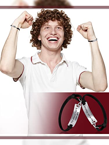 Hicarer 60 Pcs Motivational Quotes Leather Bracelets Bible Verse Bracelets Jewelry Gifts For Birthday (Black, Inspirational Style) #TOP4