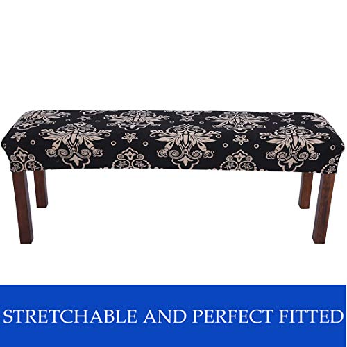 image for Comqualife Stretch Spandex Printed Dining Bench Cover - Anti-Dust Remo