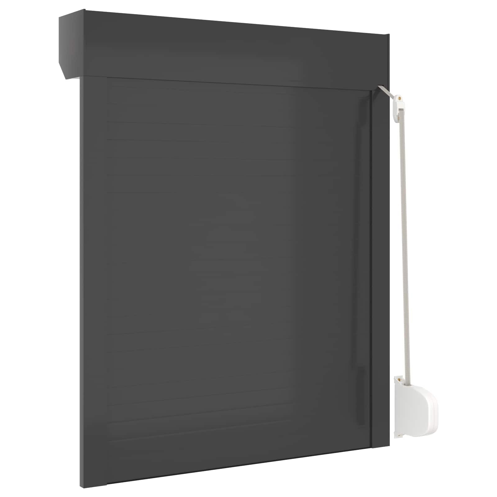 Volet roulant anthracite 70 x 100 cm, en aluminium et polyuréthane pour fenêtre, volet roulant manuel avec rails de guidage, brise-vue et régulation de la lumière pour l'extérieur