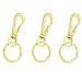 Jekewin Lobster Clasps Claw Keychain Keyring Key Holder Gold Plated With Split Rings Keyring Pack of 3