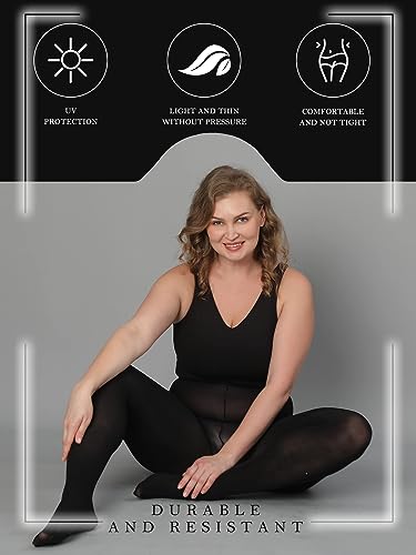 SUREPOCH Plus Size Tights for Women, Ultra Large Up To 6x, 20 Colors Semi Opaque Control Top, Soft High Waist Pantyhose3