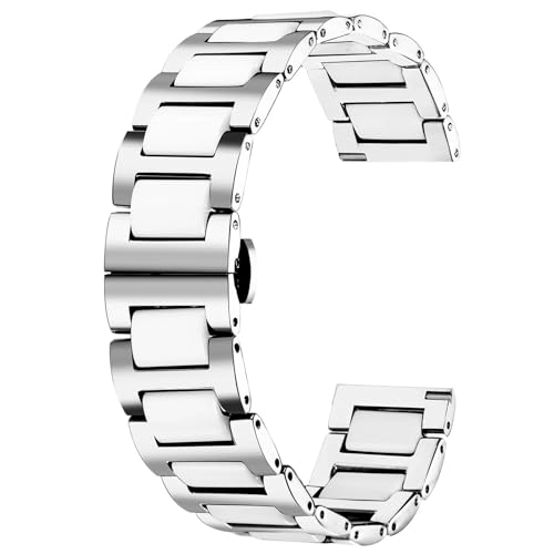 Bracelet montre céramique 20mm anti-rayures avec fermoir acier fiable