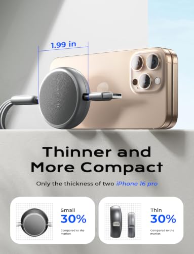 Image of LISEN Multi Charging Cable, 3 in 1 Retractable Charging Cable, Retractable Car Charger with Type C /L /Micro USB Ports for iPhone 17 16 15 14 Pro /Samsung Galaxy S25 /Kindle, Car Accessories, Grey