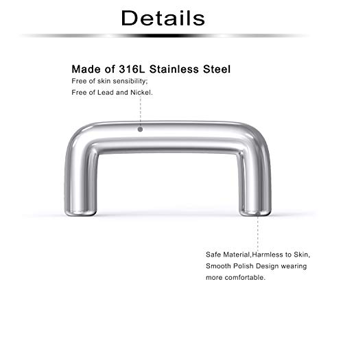 Ftovosyo 20pcs 14G 16G Clear Flexible Septum Retainer Plastic & Surgical Steel Nose Septum Ring Piercing Jewelry for Women Men2