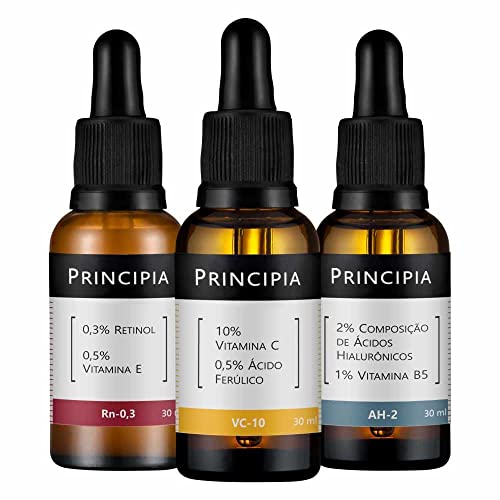 Kit Trio Principia Vitamina C-10 + Retinol + Ácidos Hialurônicos Skincare