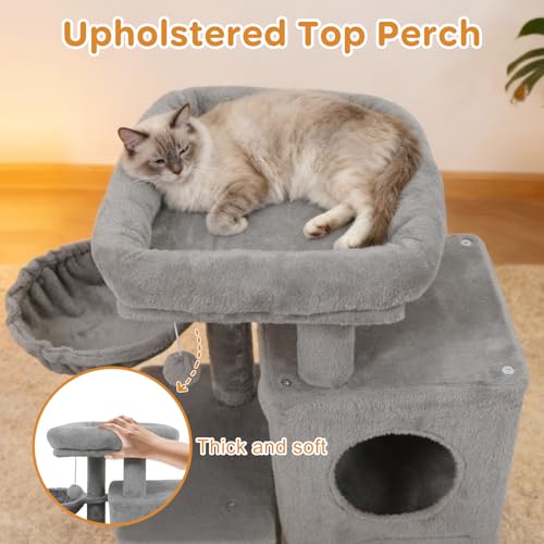 PETSITE árbol para gatos pequeño multi-niveles 33.5 pulgadas miniatura 4
