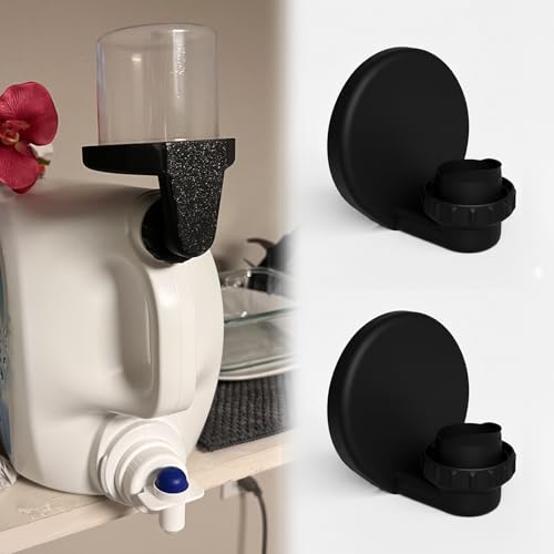 2 Pack Laundry Detergent Cup Holder with Drain - for ArmHammer, for Persil, for Purex, for Tide, for Gain and Other, Easy Attachment to Most Bottles (Black, for All, Sun (New Bottle))