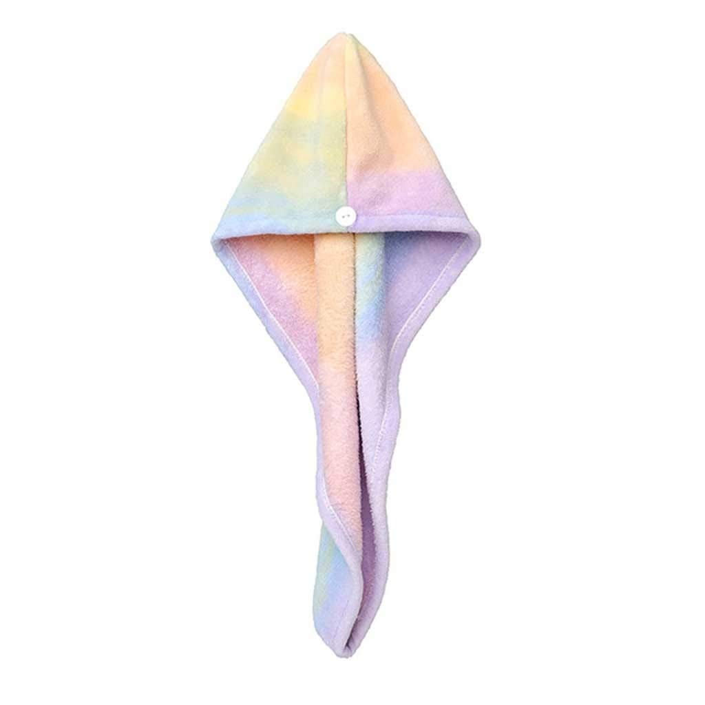 Mikrofaser-Haartuch, Dusche Haar Trocknen Hut Kappe Wrap Handtuch Multicolor Quick Dry Turban(2 Pcs Pack)