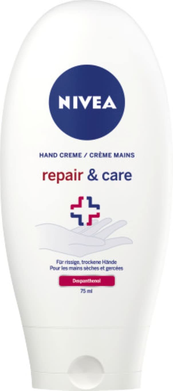 NIVEA 3in1 Repair Hand Creme (75 ml), reichhaltige Hautcreme mit Dexpanthenol für intensive Pflege, Handpflege bei sehr trockenen und rissigen Händen