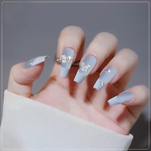 44Pcs 3D Butterfly Nail Charms Crystals Diamonds Rhinestones, Metal Alloy Gold Silver Nail Art Jewelry Decorations 3D Butterfly Shape Gemstone Design For Women Nail Art Decoration Craft Jewelry Diy #TOP3