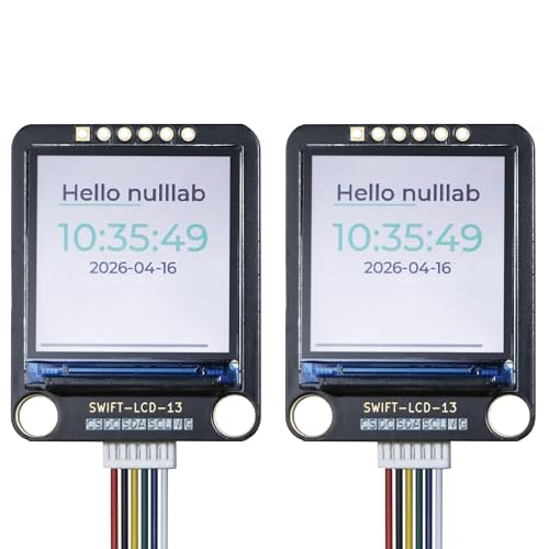 Image of 2-Pack 1.3 Inch LCD Display Module, 240x240 Full Color TFT IPS Screen, ST7789 Driver 4-Wire SPI Interface, 3.3V-5V Compatible, for Embedded HMI, Smart Device & DIY Projects