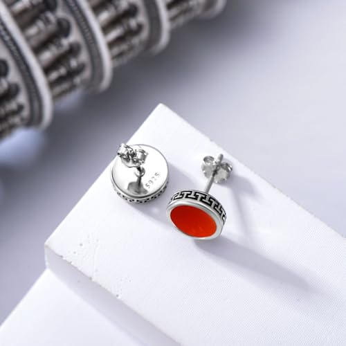 Pendientes de plata de ley 925 con ónice negro regalos para él 2