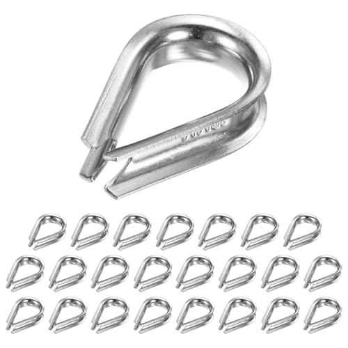 M METERXITY 24-Pack Wire Rope Thimbles, M10 Stainless Steel 10mm Rope Thimble Rigging for Diameter Cable Rigging/Sailing/Clothesline, Wire Cable Protection