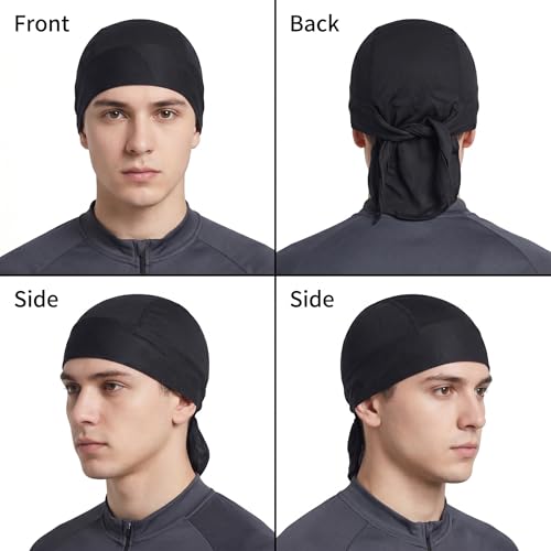 Image of Skull Caps for Men Cooling Bandana Cap Helmet Liner Hat Running Beanie