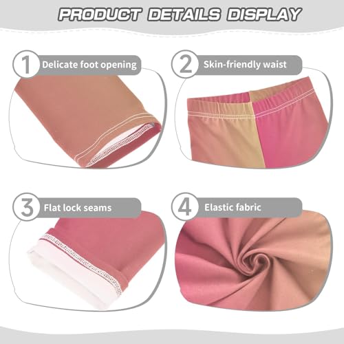 DOMIKING Red Pink Gradient Girl's Leggings Pants Kids' Yoga Pants Stretchy Dance Tights Bottoms 4 Years3