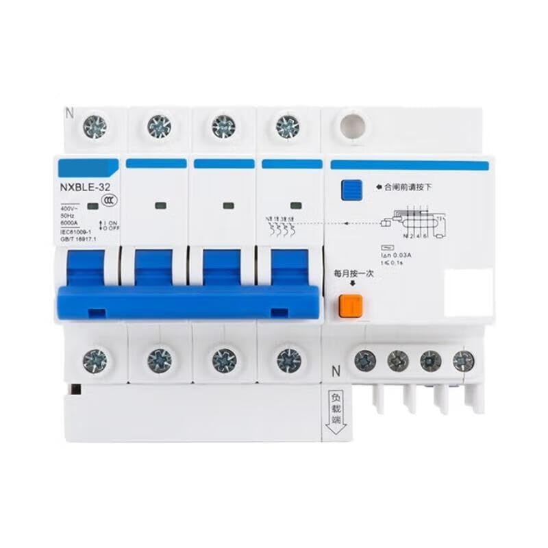 Disyuntor de corriente residual NXBLE-32 4P C25 para la seguridad eléctrica del hogar
