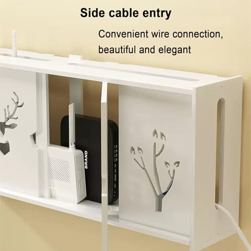 Boîte de rangement Wi-Fi murale décorative au design épuré blanc