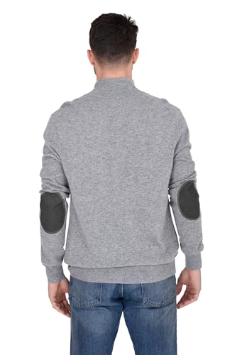 Cashmeren Men's Contrast Mockneck Pullover 100% Pure Cashmere Button Up Polo Neck Sweater3