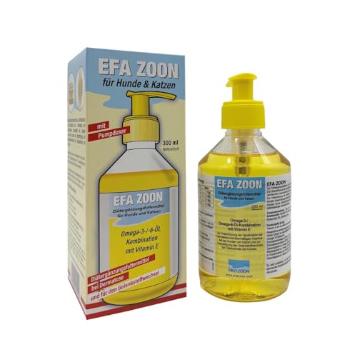 JuloVet EFA Zoon | 300 ml | Flüssiges Diät- Ergänzungsfuttermittel für Hunde & Katzen | Mit Omega- 3 & Vitamin E