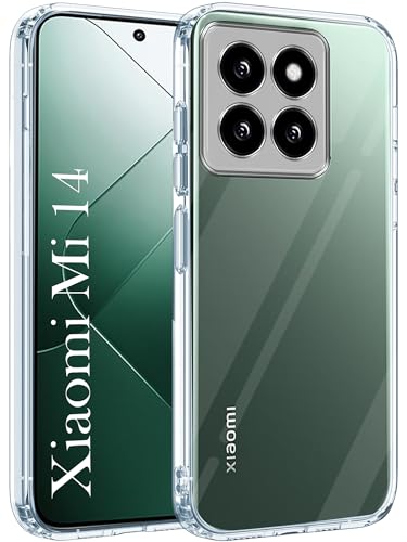 Image of Jkobi Back Cover for Xiaomi MI 14 (Silicone Clear Shockproof Case with Camera Protection | Soft and Flexible | Transparent)