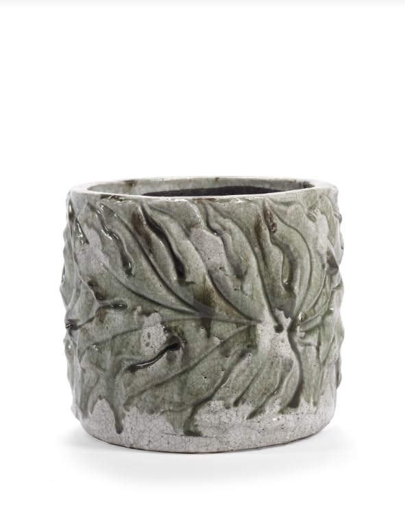 Serax Blumentopf Blätter Grün-Multicolor D 30 cm H 26,5 cm