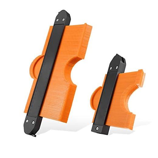 2 Pack Contour Gauge Duplicator with Lock Widen Shape Duplication Gauge Tool 5”& 10” 2 Pack Master Outline Measuring Plastic Ruler for Corners, Woodworking