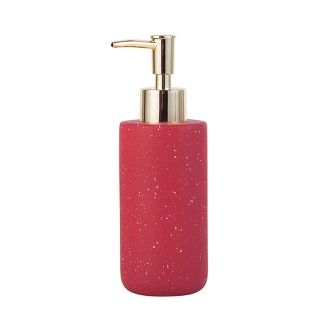 KEXYOAN Soap Dispensers Dispenser Ceramic Refillable Shampoos Lotion Bottle for Kitchen and Bathroom Pump Accessories New Home Essentials(Red)