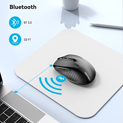 Tecknet Bluetooth Wireless Mouse, Computer Mouse With 6 Buttons, 5 Adjustable Dpi Levels, 24 Month Battery Life, Ergonomic Cordless Mouse For Laptop, Computer, Mac,Pc, Windows, Chromebook, Notebook #TOP4