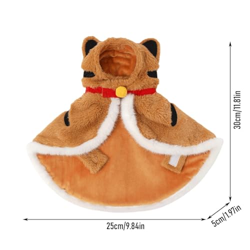 Disfraz de tigre para gato y capa de invierno con capucha para mascotas 2