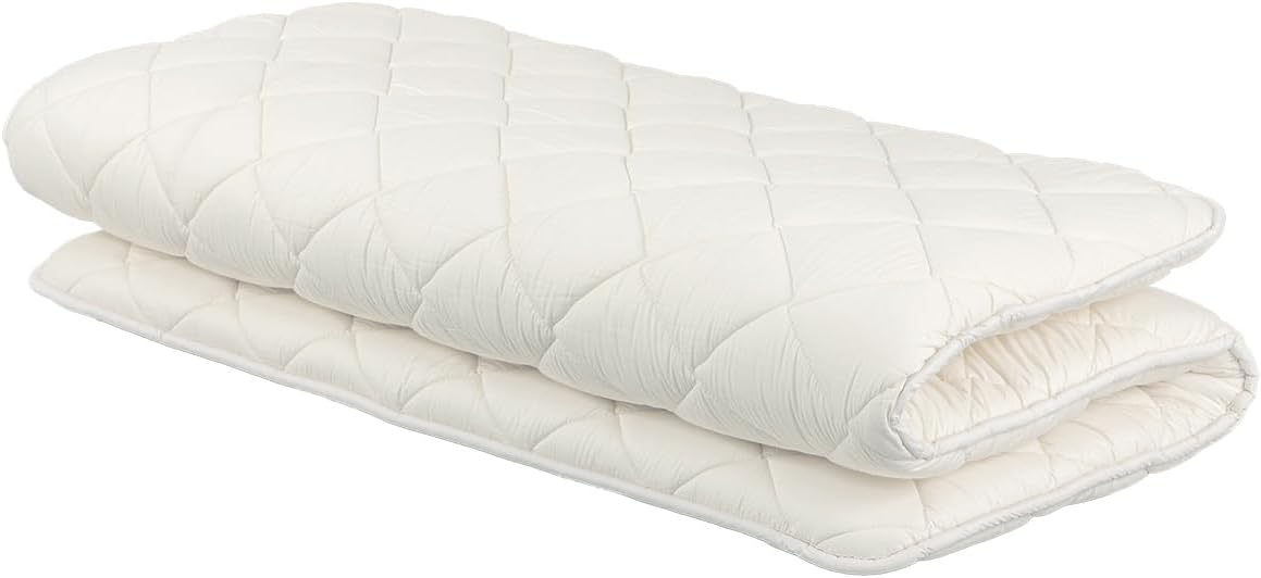 FULI Japanese Futon Mattress, Japanese Floor Mattress, Floor Bed, Tatami Foldable Bed, Roll Up Sleeping Pad, Shikibuton, Made in Japan (White, Full XL)