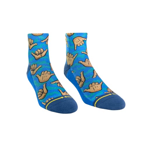 MERGE4 Shaka Quarter Crew Socks With Art By Jimbo Phillips Hang Loose2