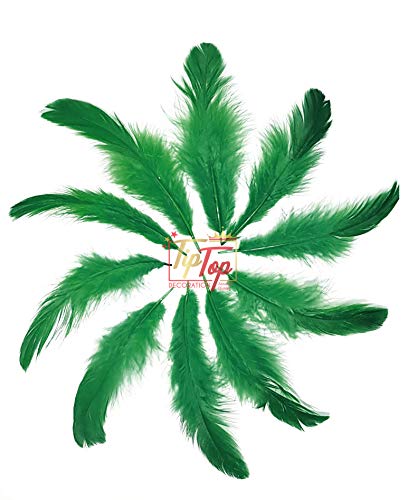 Image of Natural Dyed Feathers 10 cm (80 pieces) (Dark Green)