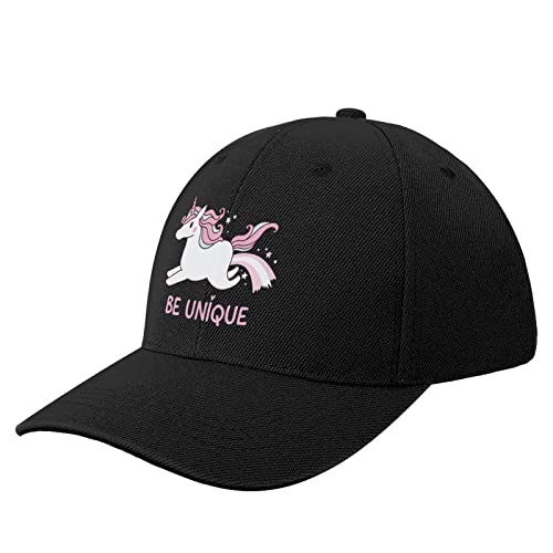 NIBABA Casquette de baseball pour femme Unicorn Be Unique Casquette de sport pour homme Casquette d'été Casquette de baseball réglable Taille unique, Style noir, 6 3/4-7 1/2 Cover