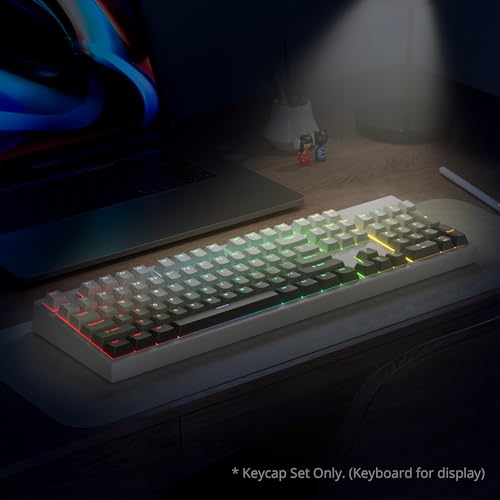 Image of PBT Gradient Green Keycaps, Shine Through Cherry Profile Keycaps, Double Shot Custom Minimalist Style for MX Switched Mechanical Keyboard