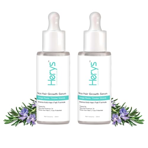 Image of Herys Rosemary Hair Growth Serum | 3% Redensyl & Anagain | Hair fall control serum for Women & Men | Promotes Hair Growth & Stimulates Hair Follicles | For All Hair Types | 30ml | Pack of 2