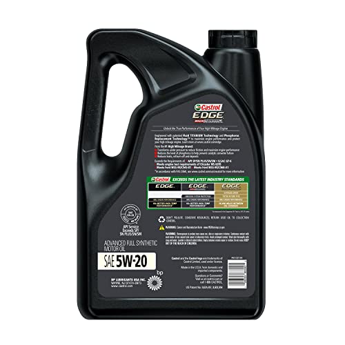 Image of Castrol Edge High Mileage 5W-20 Advanced Full Synthetic Motor Oil, 5 Quarts (Pack of 2)