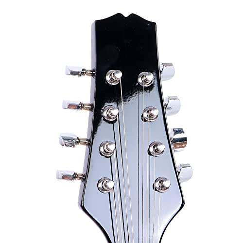 Mandolin,8 String Instrument Kit with Bag Strings Wipe Tuner Picks Screw(Black)