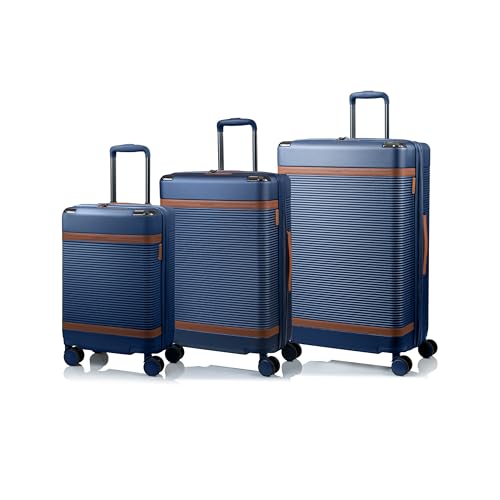 CHAMPS 'VINTAGE III COLLECTION' 3-PIECE EXPANDABLE HARDSIDE SPINNER LUGGAGE SET WITH USB PORT (NAVY)