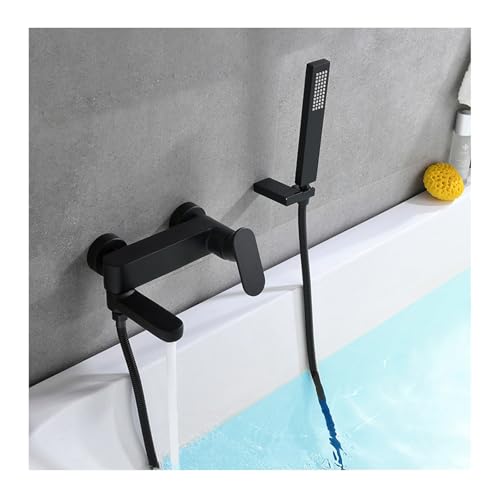 Glyyr S113057 Badewannenarmatur Schwarz mit Handbrause