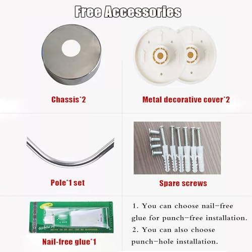 Tringle à rideau de douche en acier inoxydable pour angle
