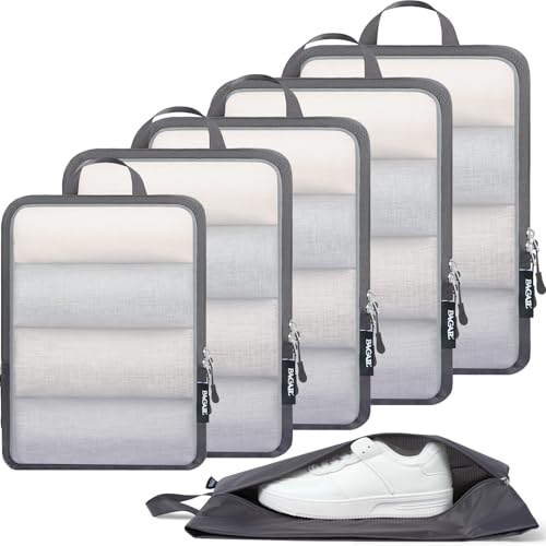 Image of BAGAIL 6 Set Ultralight Compression Packing Cubes Packing Organizer for Travel Accessories Luggage Suitcase Backpack