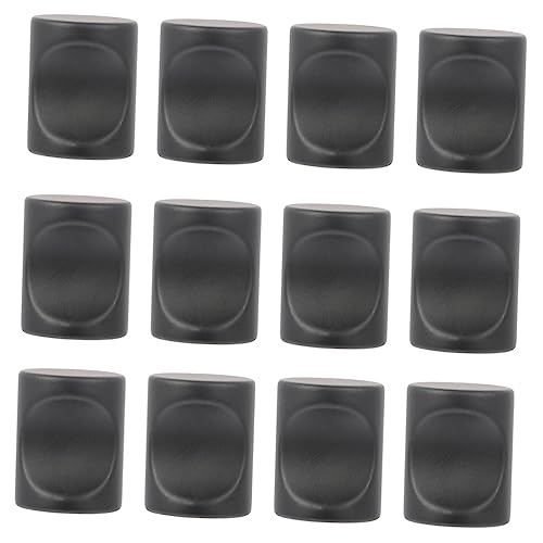 Hemobllo 12pcs Cabinet Handle Knobs in Black Sturdy Aluminum Alloy Door Handles Elegant for Kitchen and Wardrobe