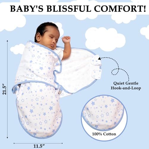 Image of 3 Pack Organic Swaddles Sacks For Newborns, Baby Girls, Boys, Soft & Snug Newborn Sack, Nursery Swaddling Blankets