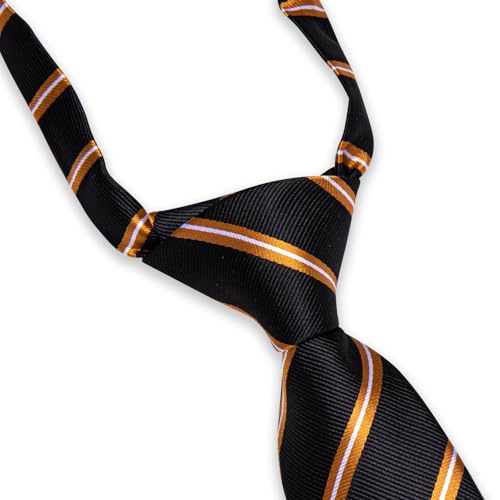 Image of Barry.Wang Boys Ties School Pre-Tied Kids Necktie Handkerchief Clip Set Uniforms Child Ties for 8-14 Years Wedding Party